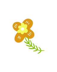 Brown Minimalist Decorative Flower Canvas Print