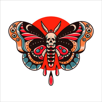260 Butterfly Skull Tattoo Illustrations RoyaltyFree Vector Graphics   Clip Art  iStock
