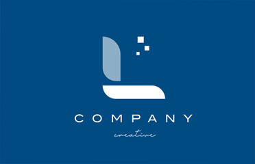 L alphabet letter logo icon design. Blue white creative template for business and company