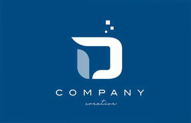 D alphabet letter logo icon design. Blue white creative template for business and company © dragomirescu