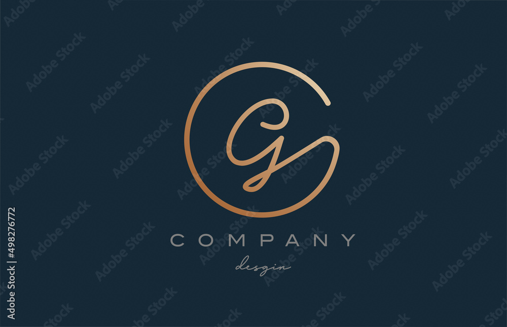 Wall mural brown joined G alphabet letter logo icon design. Handwritten connected creative template for company and business