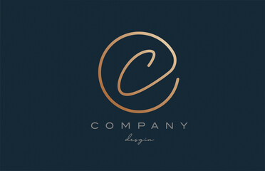 brown joined C alphabet letter logo icon design. Handwritten connected creative template for company and business