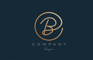 brown joined B alphabet letter logo icon design. Handwritten connected creative template for company and business