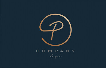 brown joined P alphabet letter logo icon design. Handwritten connected creative template for company and business