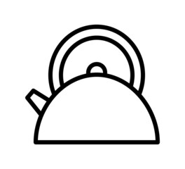 Kettle flat line icon. Teapots, domestic appliance. Outline sign for mobile concept and web design, store
