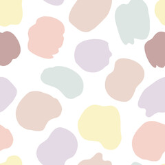 Simple and cute vector seamless pattern with abstract coloring spots. For wallpapers and decoration, invitation card, fabric print or textile, linen, web page background, gift and wrapping paper.