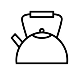 Kettle flat line icon. Teapots, domestic appliance. Outline sign for mobile concept and web design, store