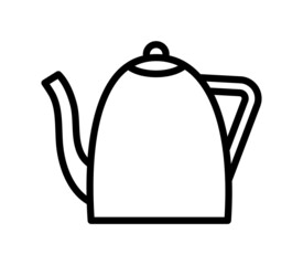 Kettle flat line icon. Teapots, domestic appliance. Outline sign for mobile concept and web design, store