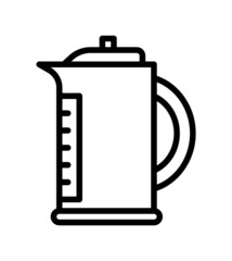 Kettle flat line icon. Teapots, domestic appliance. Outline sign for mobile concept and web design, store