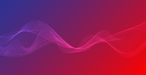 Colorful Wavy Lines Abstract Background. Technology Wallpaper. Vector