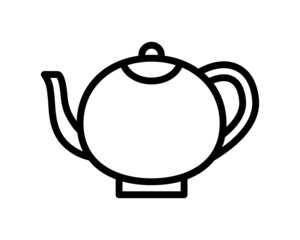 Kettle flat line icon. Teapots, domestic appliance. Outline sign for mobile concept and web design, store