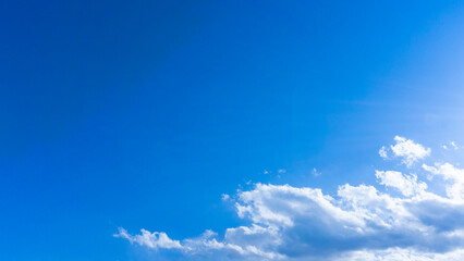 Panorama background material of refreshing blue sky and clouds_02