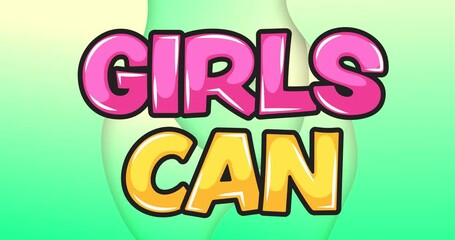 Glossy girls icon text banner against abstract textured green gradient background - Powered by Adobe