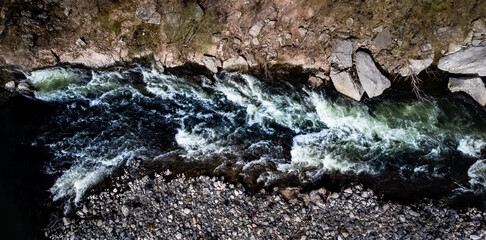 Top down drone photography over river Arda © lubo