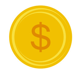 Gold coin icon. Money design. Gold dollar flat symbol. Vector illustration
