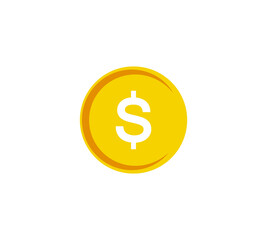 Gold coin icon. Money design. Gold dollar flat symbol. Vector illustration