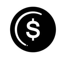 Coin icon. Money design. Gold dollar flat symbol. Vector illustration