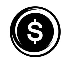 Coin icon. Money design. Gold dollar flat symbol. Vector illustration