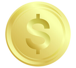 Gold coin icon. Money design. Gold dollar flat symbol. Vector illustration