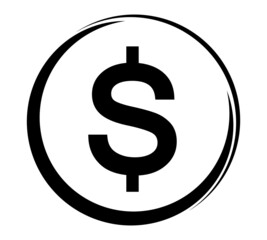 Coin icon. Money design. Gold dollar flat symbol. Vector illustration