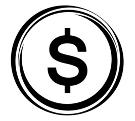 Coin icon. Money design. Gold dollar flat symbol. Vector illustration