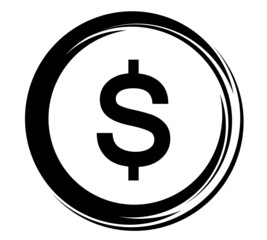 Coin icon. Money design. Gold dollar flat symbol. Vector illustration