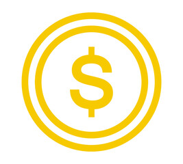 Gold coin icon. Money design. Gold dollar flat symbol. Vector illustration