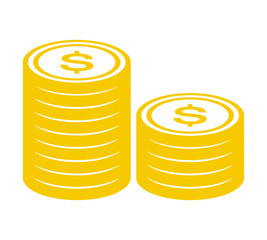 Gold coin icon. Money design. Gold dollar flat symbol. Vector illustration