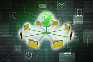 3d illustration of Data sharing concept