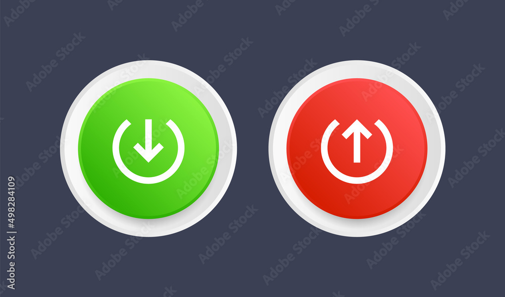 Poster download icon button. upload icon button. arrow up down icon. download and upload icons buttons. download upload file button icon 3d