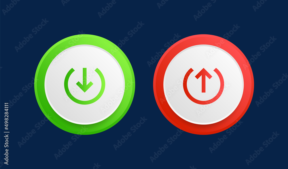 Poster download icon button. upload icon button. arrow up down icon. download and upload icons buttons. download upload file button icon 3d