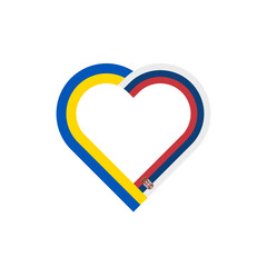 heart ribbon icon of ukraine and serbia flags. vector illustration isolated on white background