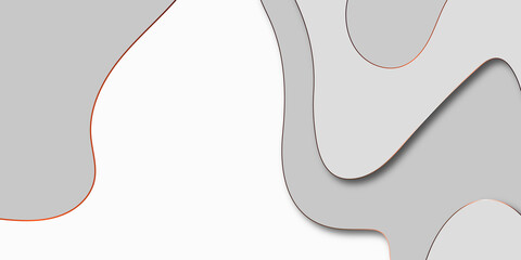 Luxury paper cut background, Abstract decoration, golden lines, halftone gradients, 3d Vector illustration. Black, white, gold waves Cover template, geometric shapes, modern minimal banner.