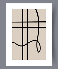 Scandinavian abstract vector print. Minimalistic abstract wall art background for print. Scandinavian vector style.