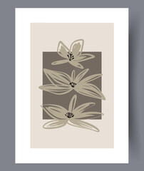 Scandinavian abstract vector print. Minimalistic abstract wall art background for print. Scandinavian vector style.