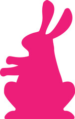 Easter cute rabbit silhouette. Vector cartoon illustration.