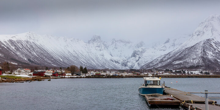 Hadsel Norway 02-12-2022.Fishing boats  at at Hadsel. Vesteralen islands Norway.