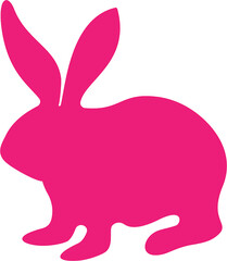 Easter cute rabbit silhouette. Vector cartoon illustration.