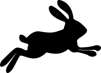 Easter cute rabbit silhouette. Vector cartoon illustration.