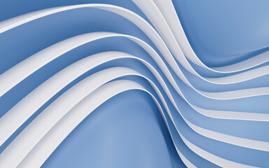 Curve geometry stripe, minimal background, 3d rendering.