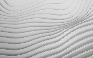 White geometry stripe, minimal background, 3d rendering.
