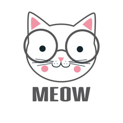 Cute cat with glasses.