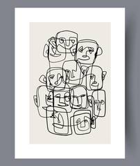 Scandinavian abstract vector print. Minimalistic abstract wall art background for print. Scandinavian vector style.