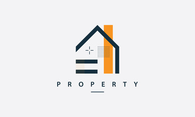 Decorative house logo design concept. Real estate logo. Property logo design emblem for home, architecture, structure, planning, interior and exterior decoration.