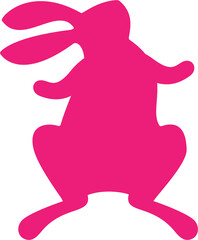 Obraz premium Easter cute rabbit silhouette. Vector cartoon illustration.