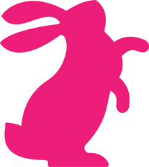 Easter cute rabbit silhouette. Vector cartoon illustration.