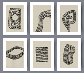 Scandinavian abstract vector print. Minimalistic abstract wall art background for print. Scandinavian vector style.