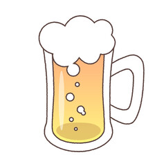 アニメ調のジョッキビール