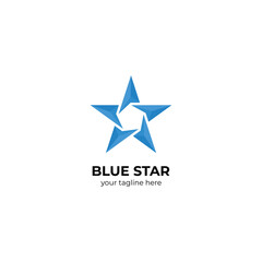 blue star logo design template vector, star logo inspiration