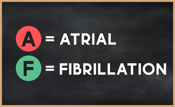atrial fibrillation (af) on chalk board